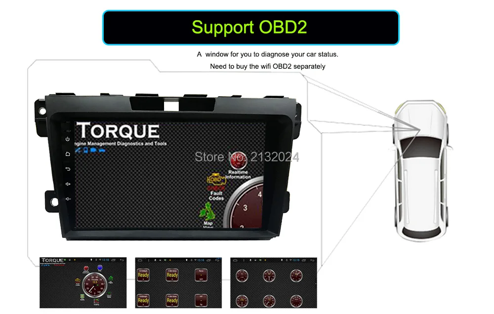 Cheap Funrover 9" Android 8.0 2 din Car DVD Player multimedia for Mazda CX7 CX-7 2G+32G auto radio tape recorder GPS Navigation navi 17