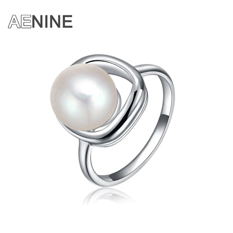

AENINE Trendy Finger Ring Jewelry Silver Color Romantic Simulated Pearl Rings For Women Bague Pour Femme L2010587070