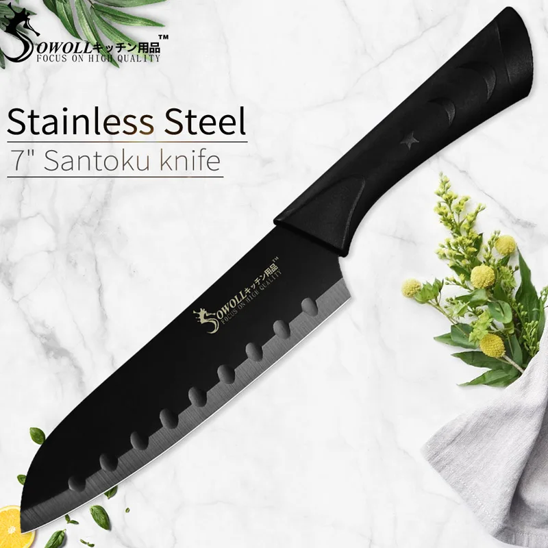 SOWOLL набор кухонных ножей из нержавеющей стали 7 "Santoku 8" нож шеф повара