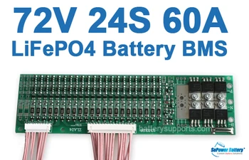 

SuPower 24S 3.2Vx24 72V 76.8V 87.6V 60A LiFePo4 LFP LiFe Battery BMS Management System Balance PCB Chip Protection Circuit Board