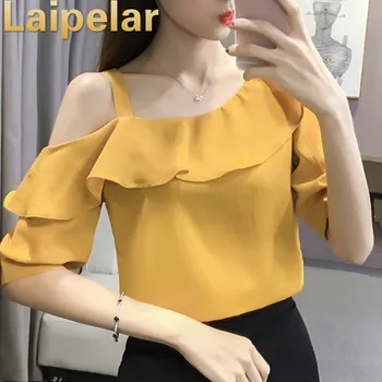 

Laipelar One Shoulder Top Lady Ruffles Blouse Women 2018 Fashion Summer Shirts Casual Chiffon Blusas Mujer Blouses Volantes