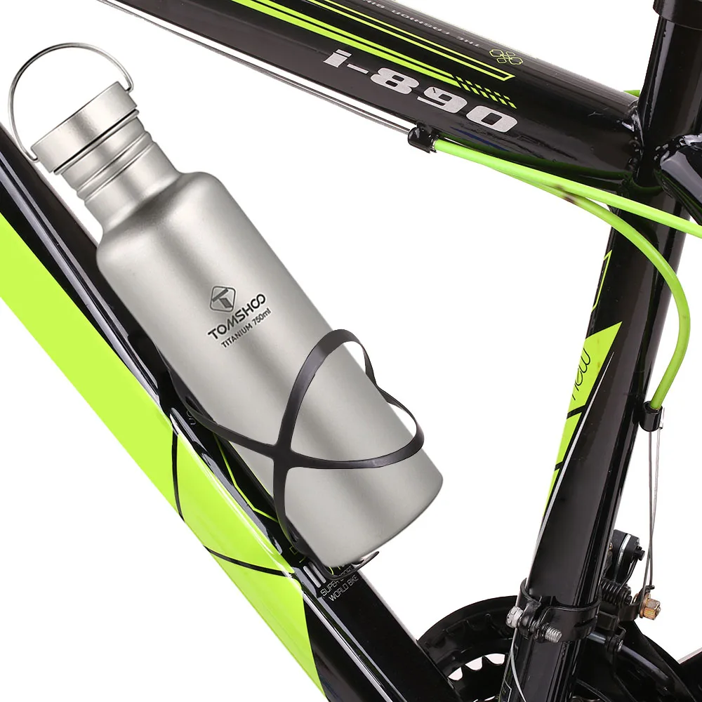 TOMSHOO 750 мл Открытый Кемпинг Туризм Велоспорт бутылка для воды Сумки Бутылка Полный титан с дополнительной пластиковой крышкой Сверхлегкий