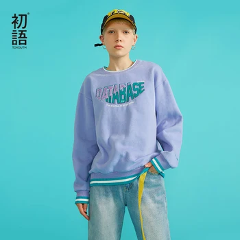 

Toyouth Letters Short Sweatshirts Loose Tops Sweatshirt Casual Womens Sweatshirts Pullover Oversized Sweatshirt Sudadera Mujer