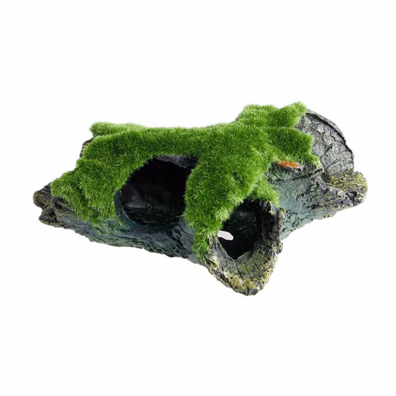 

High quality Artificial Stump with Moss Aquarium Fish Tank Decorations For Shrimps & Fishes