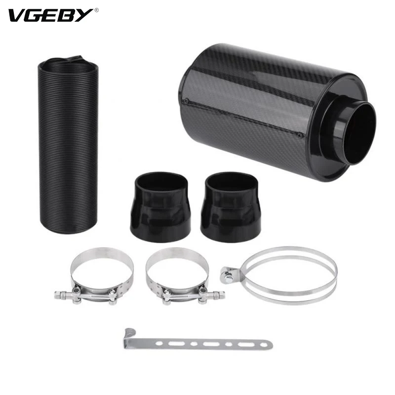 

76mm 3" Universal Car Cold Air Filter Induction Kit High Flow Ducting Intake Admission Bent Stretch Tube Intake Pipe Hose Kit