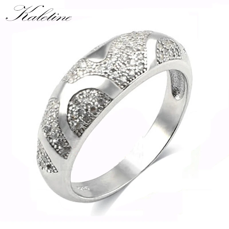 Kaletine Luxury Brand 2018 AAA CZ 925 Sterling Silver Wedding Rings For Lady Women Men Accessories Bulgaria Jewelry RSQD100a9