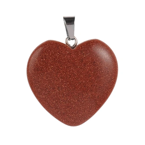 AAA натуральная подвеска «любящее сердце» чакра бусины из кварца маятниковая Подвеска DIY ожерелье Шарм исцеляющий рейки бусины для женщин ювелирные изделия - Окраска металла: RLP011S01