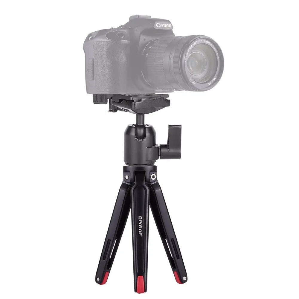 

PULUZ Mini Portable Aluminum Alloy Tripod With Ball Head Gimbal Camera Tripod For Gopro Nikon Canon Sony DSLR Cameras