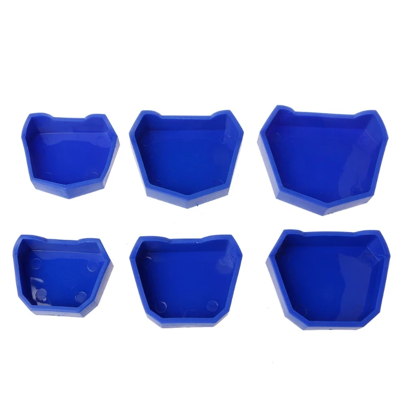 

6pcs Silicone Blue Dental Lab Plaster Model Base Former Molds Tray Dentist Oral Care Teeth Whitening Tool New 6 Sizes
