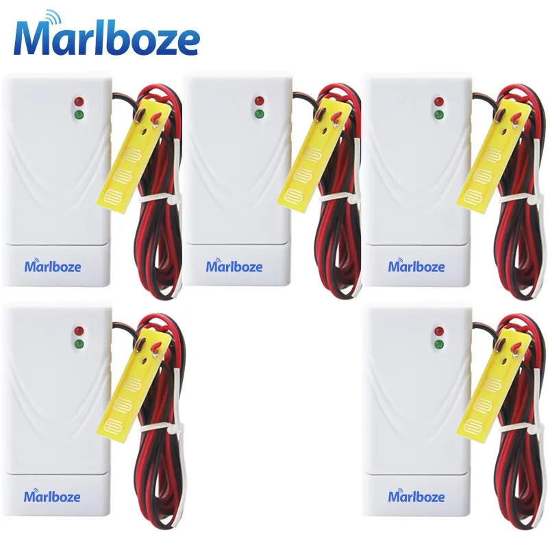 5 шт./лот Marlboze 433 мГц беспроводной воды детектор утечки Датчик вторжения работать с домашней безопасности GSM сигнализация с батареей