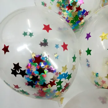 

30 Pieces 12 Inch Confetti Balloons color Five-pointed star Confetti Filled Latex Clear Party Balloon Wedding & Engagement