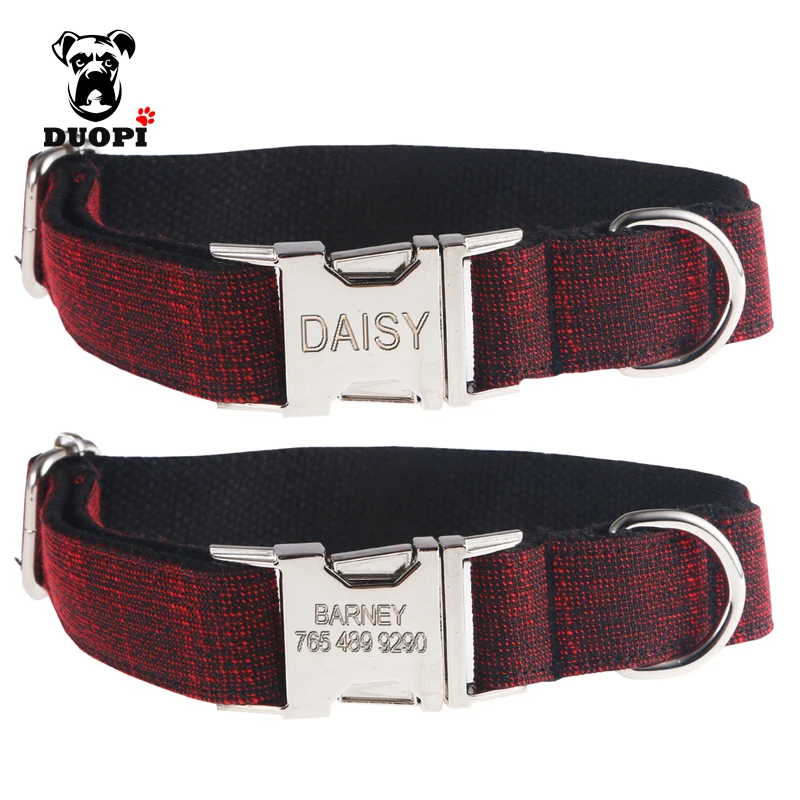Personalized Dog Collar Reflective Nylon Dogs Collars Customized Dog