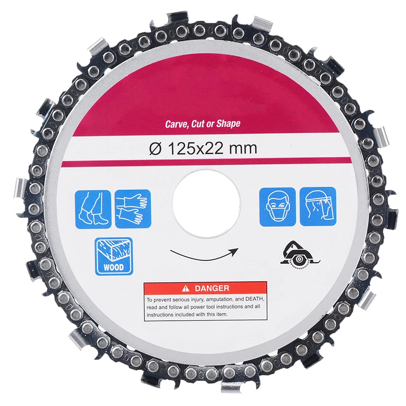 

Wood Carving Disc 5 Inch Stainless Steel Woodworking 7/8" Arbor Cutting Disk fits for Angle Grinder Saw Blades Tools