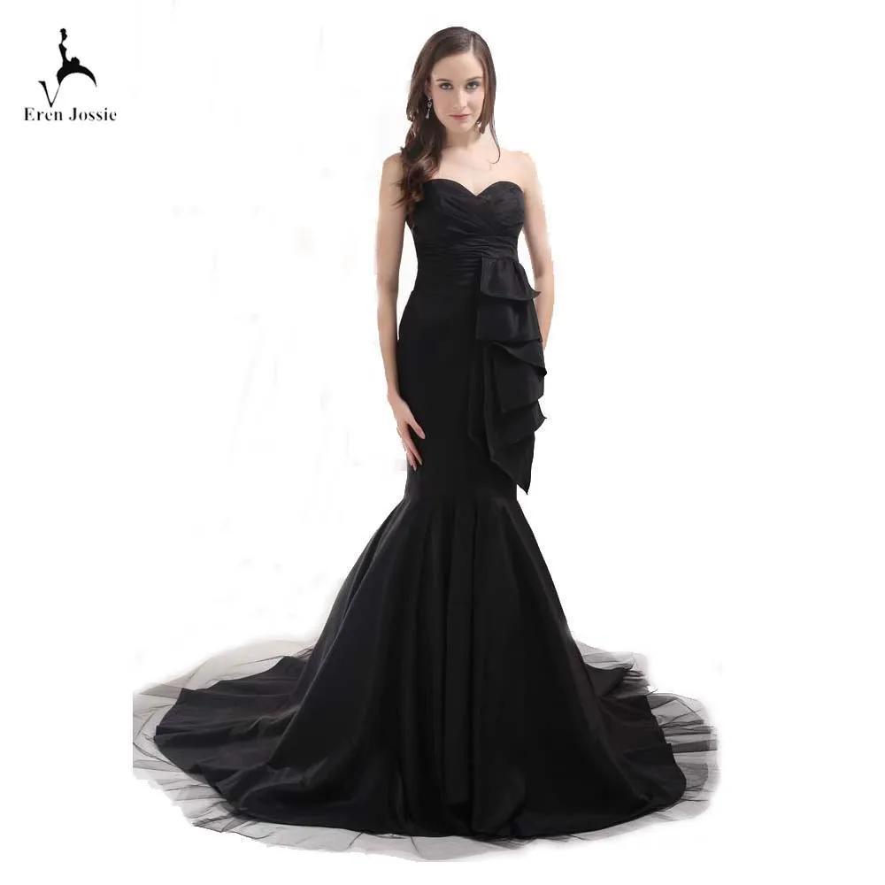 black taffeta gown