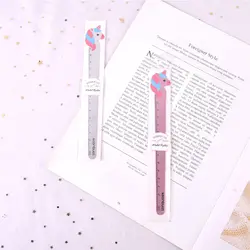 15 см Rainbow Unicorn металла линейка прямая мультфильм писчая, для рисования инструмент измерительная рулетка полезный подарок, школьные
