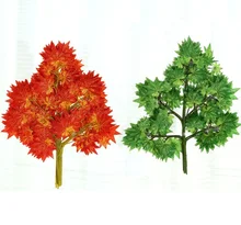 

artificial maple leaf artificial tree branch fake leaves red maple leaf and green maple leaf Green plant adornment silk flower
