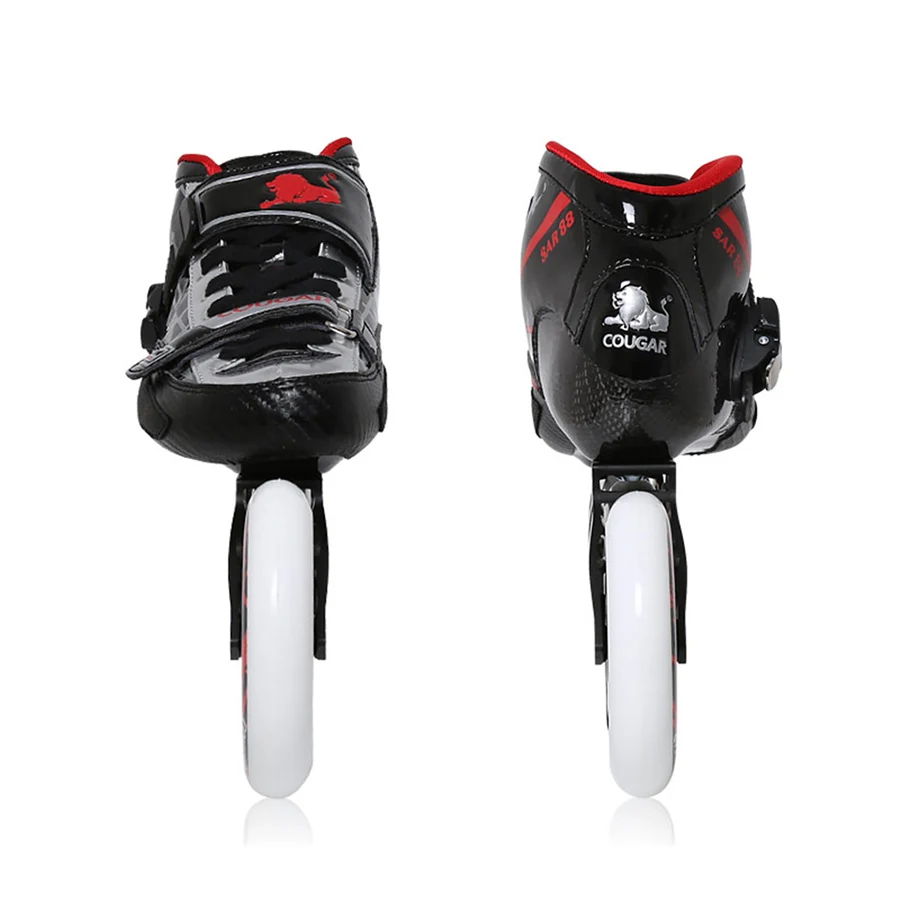 الأصلي كوغار SR8 سرعة حذاء تزلج بعجلات ألياف الكربون المهنية المنافسة تزلج 4 عجلات سباق أحذية التزلج Patines Patins