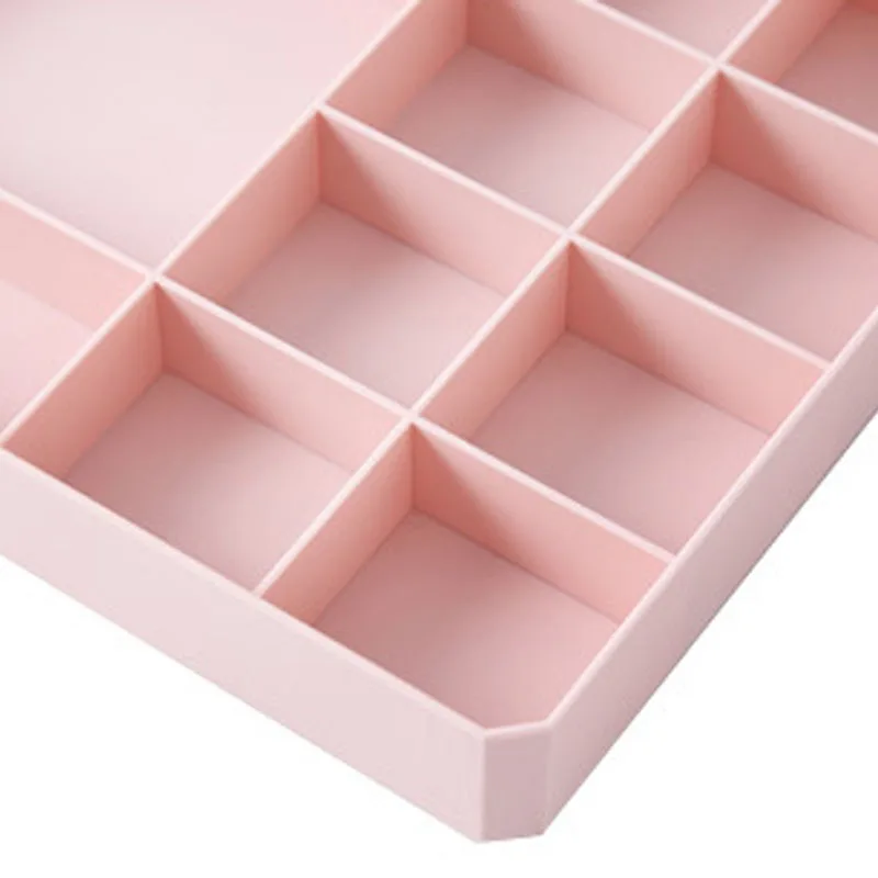 1 Pcs Simple Multi-grid Makeup Organizer Jewelry Storage Box Finishing With Lid Visible Square Earrings Ring Box Organizador