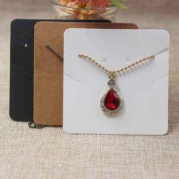 

2018 new Fine quality Diy paper necklace & pendant charm display card 7*7cm cute square necklace with earring card 200pcs perlot