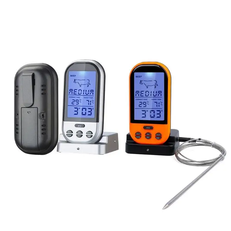 Digital Wireless Meat BBQ Thermometer Probe Cooking Meat Food Oven Thermometer with Timer Function Kitchen Cooking Tool Digital Wireless Meat BBQ Thermometer Probe Cooking Meat Food Oven Thermometer with Timer Function Kitchen Cooking Tool