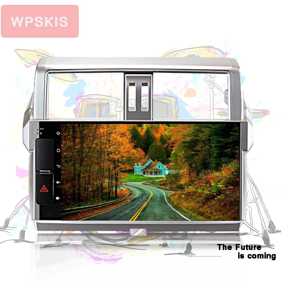 Discount 10.1" Android 9.0 head unit for Toyota Prado 150 2014 2015 2016 2017 1024*600 Octa Core AUX gps navigation car dvd player System 1