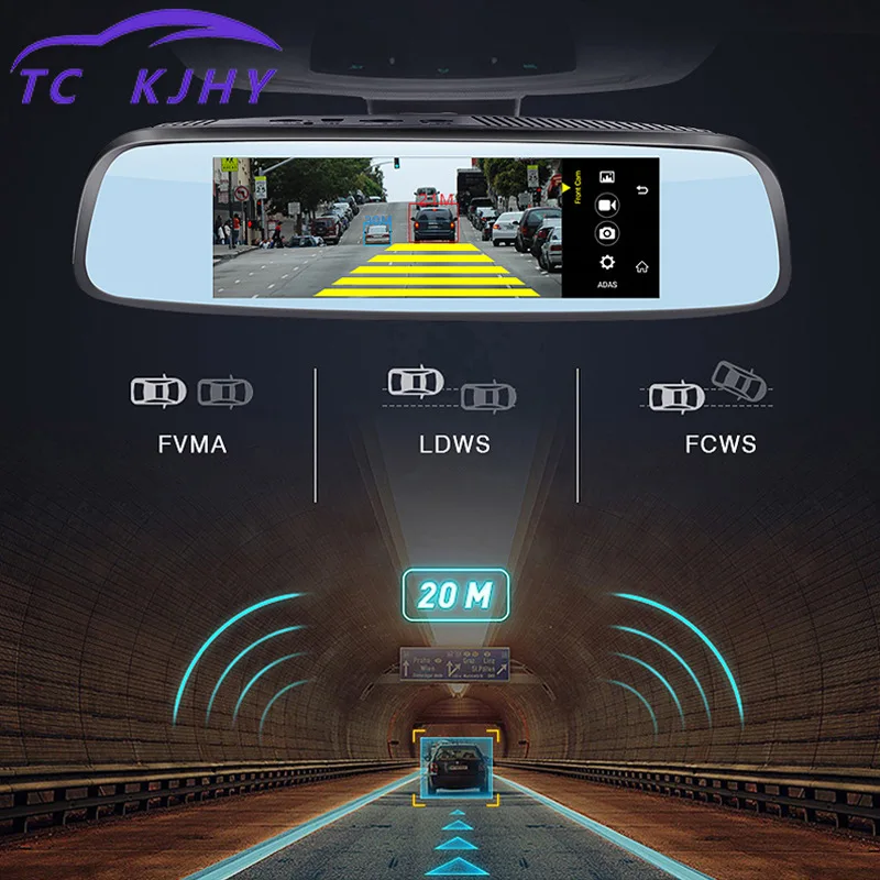 Dash Cam ADAS двойной объектив Dash камера Full HD 1080p ночное видение зеркало заднего вида Автомобильный видеорегистратор сенсорный экран g-сенсор gps навигатор