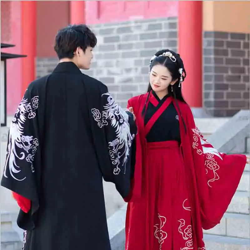 Для мужчин/женщин Hanfu Китайские Древние Традиционные китайские наборы одежда на Хэллоуин для косплея костюм нарядное платье для пар плюс
