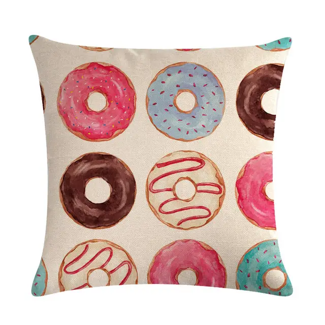 45cm*45cm Food doughnut cake linen/cotton throw pillow covers couch