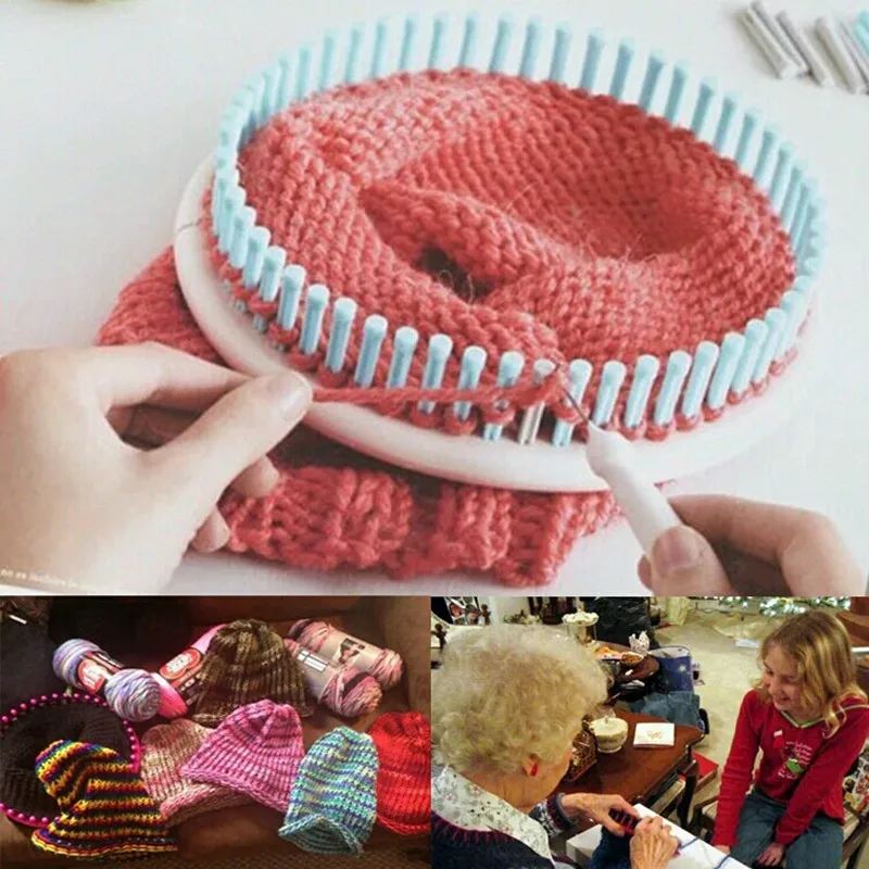 Estone 14cm/19cm/24cm Classical Round Circle Hat Knitter Knifty Knitting Knit Loom Kit (19cm(Red))