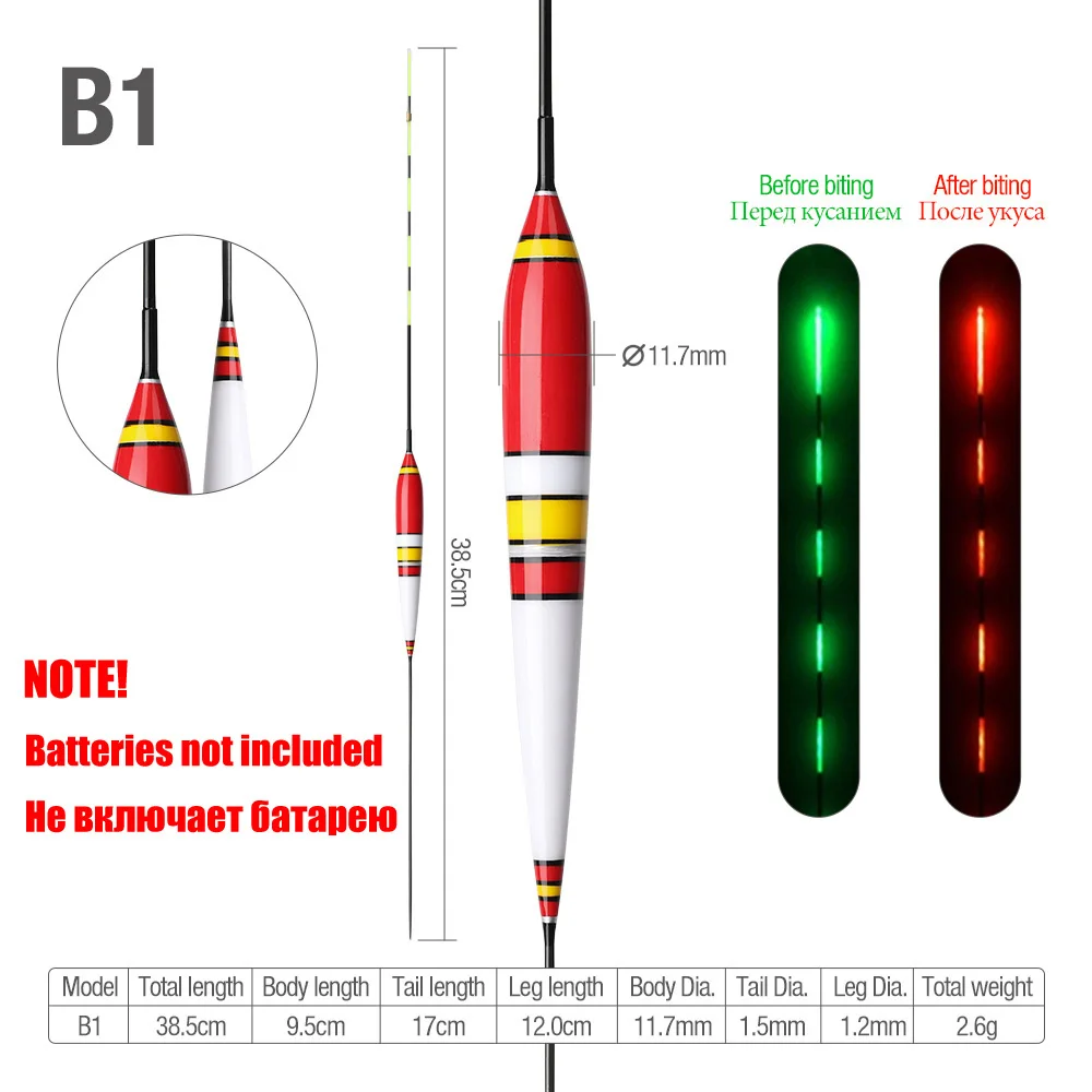 DONQL поплавок для рыбалки, умный светодиодный светильник, буй для укуса рыбы, автоматически напоминающий светящийся поплавок, Электрический рыболовный буй без батареи - Цвет: B1 (NO Battery)