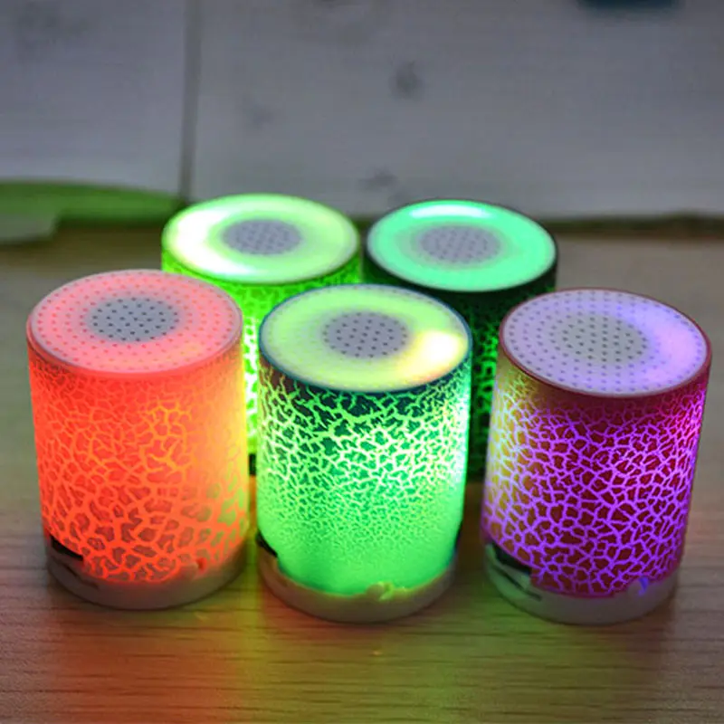 

Newly Portable Mini Wireless Speaker bluetooth Smart LED Music Stereo Luminous Speakers With TF Card Slot