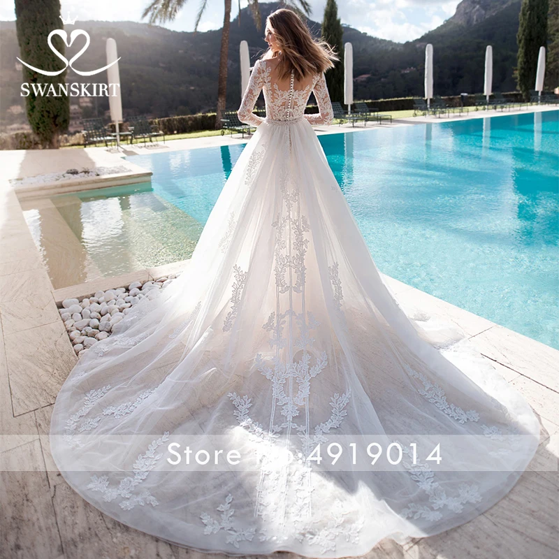 Swanskirt Boho аппликация со съемным шлейфом А силуэта свадебное платье 2020 Новая мода с