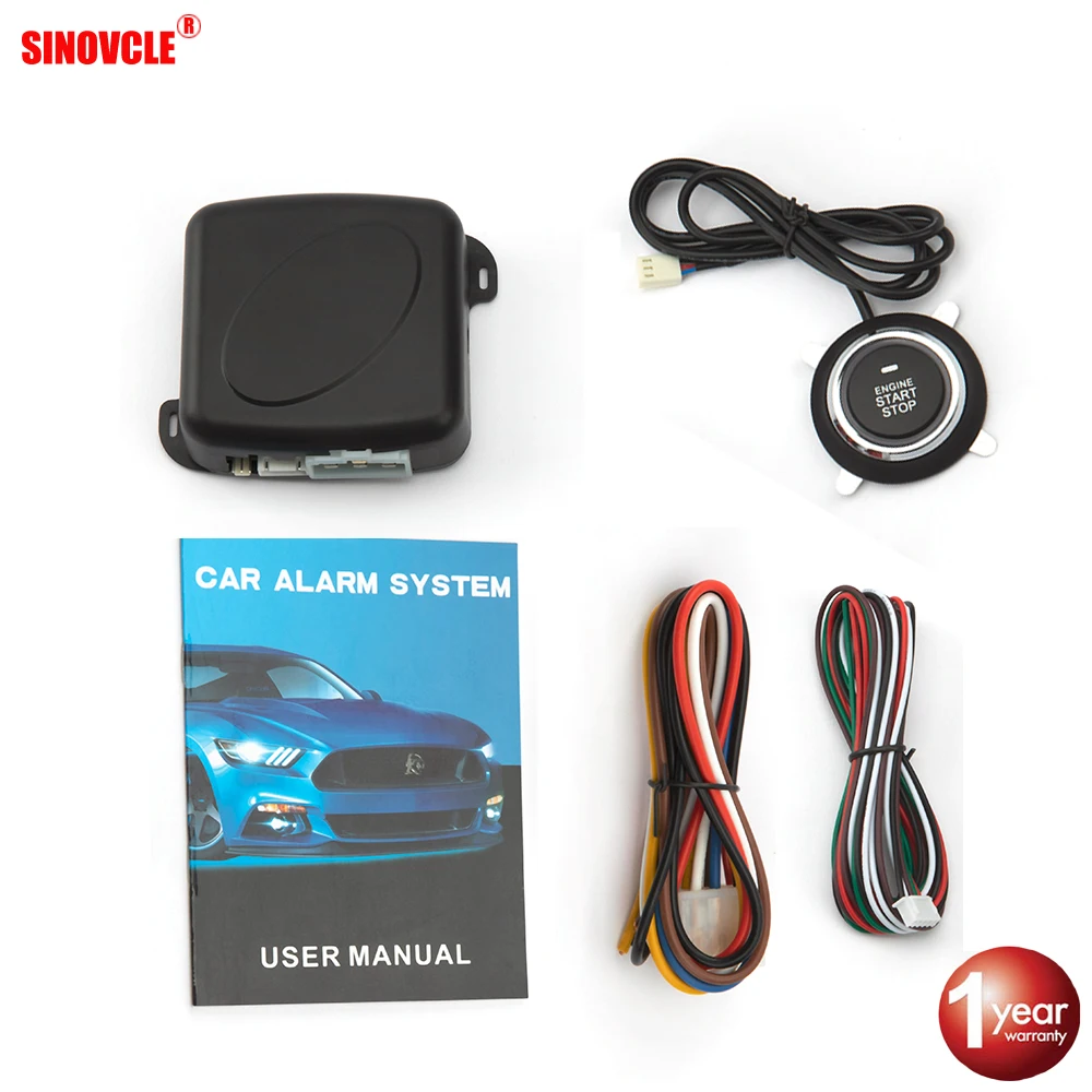 

Sinovcle Car Remote Control Engine Push Start DC 12V Button Starter Car Keyless Entry Start Stop Immobilizer