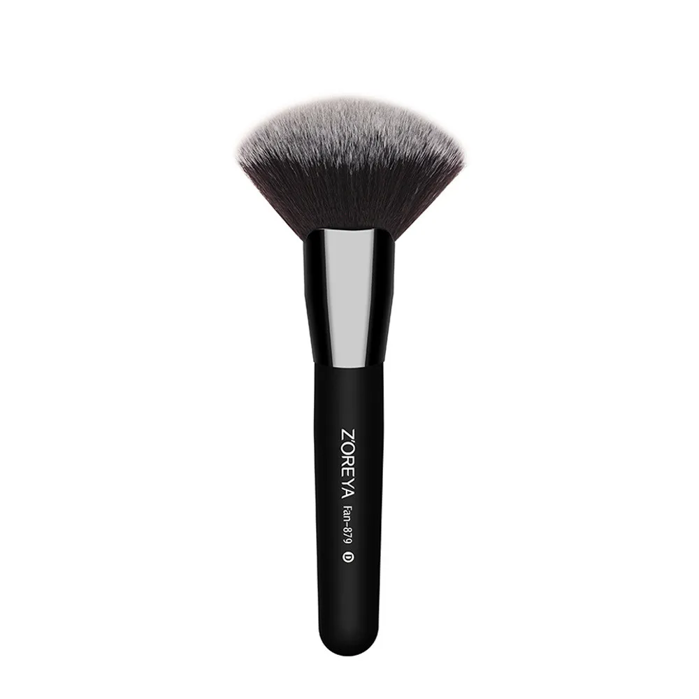 1PC Professional Fan Shape Powder Brush Black Wooden Handle Highlighting Makeup Brush