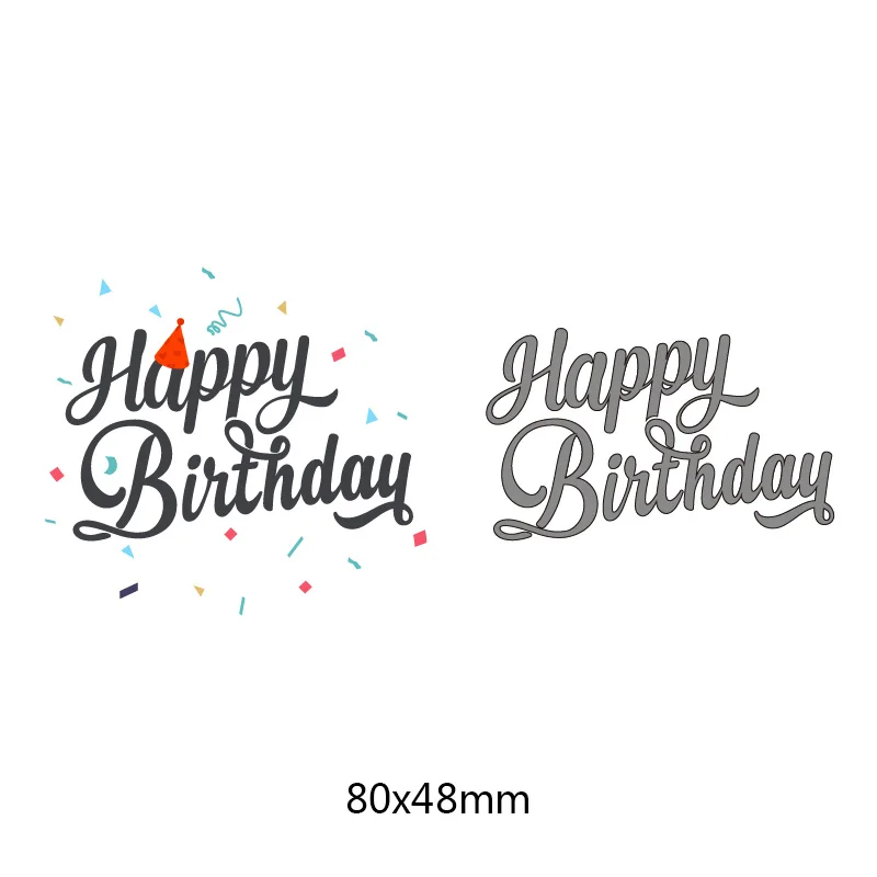 Happy Birthday Alphabet Metal Cutting Dies For Scrapbooking Album Paper Card YR