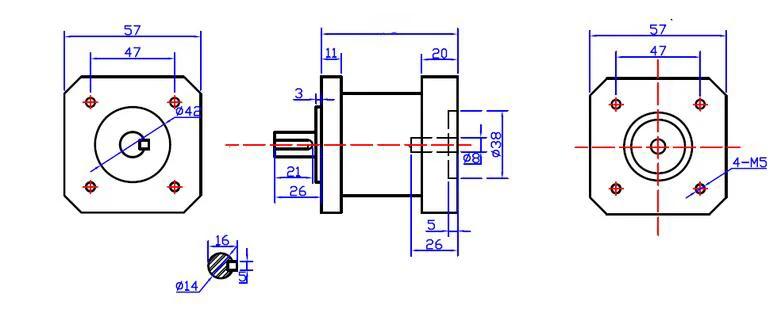 NEMA23 reducer size