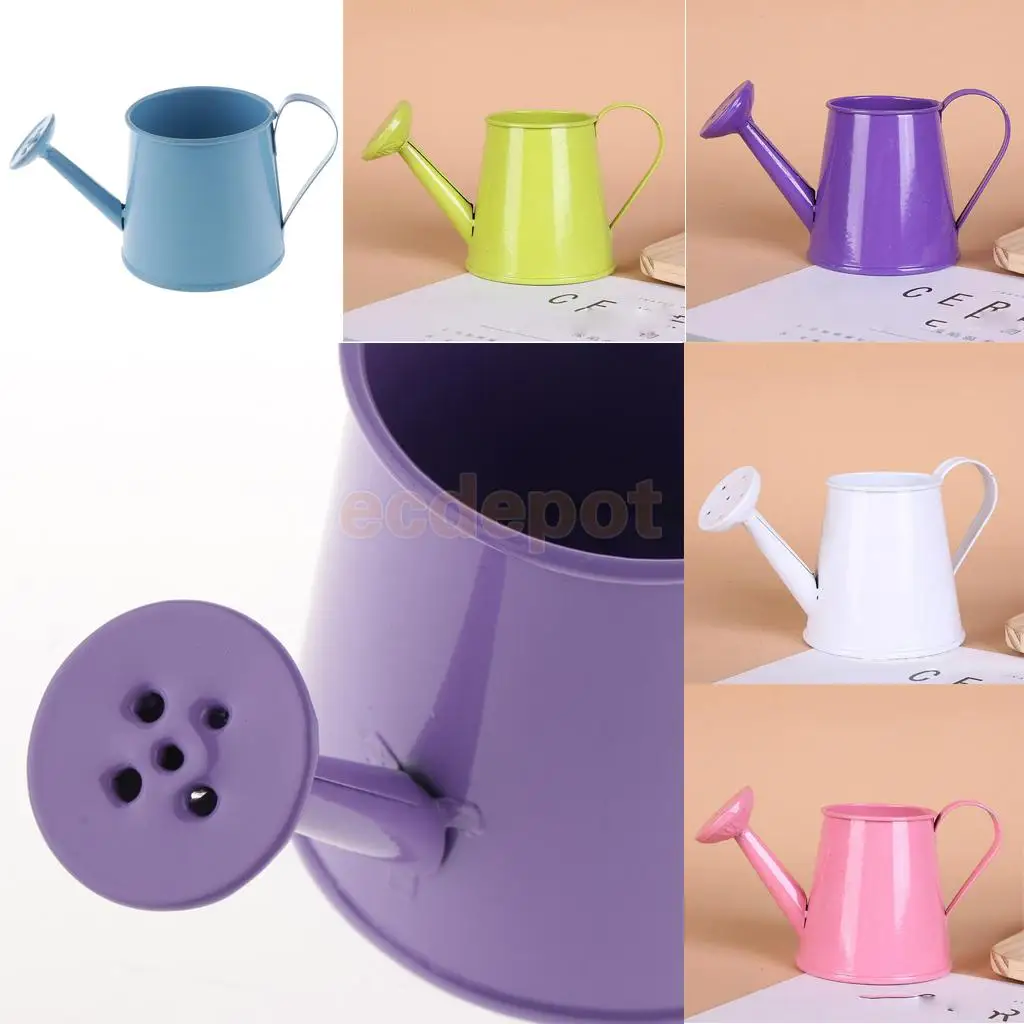 Rustic Vintage Iron Metal Watering Can Flower Bucket Vases Garden Balcony Home Office Decor