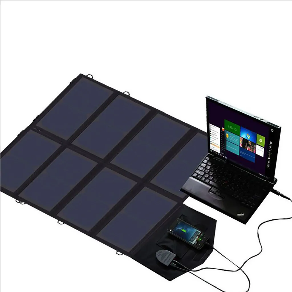 

40W Portable Solar Charger Foldable Solar Mobile Charger For iPhone/Power Bank Dual USB High Efficiency & Quality #g4