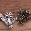  6PCS 36*36mm Animal Charm Big Owl Pendant Two Color DIY Retro Jewelry Bracelet Necklace Charms Pendant ► Photo 2/6