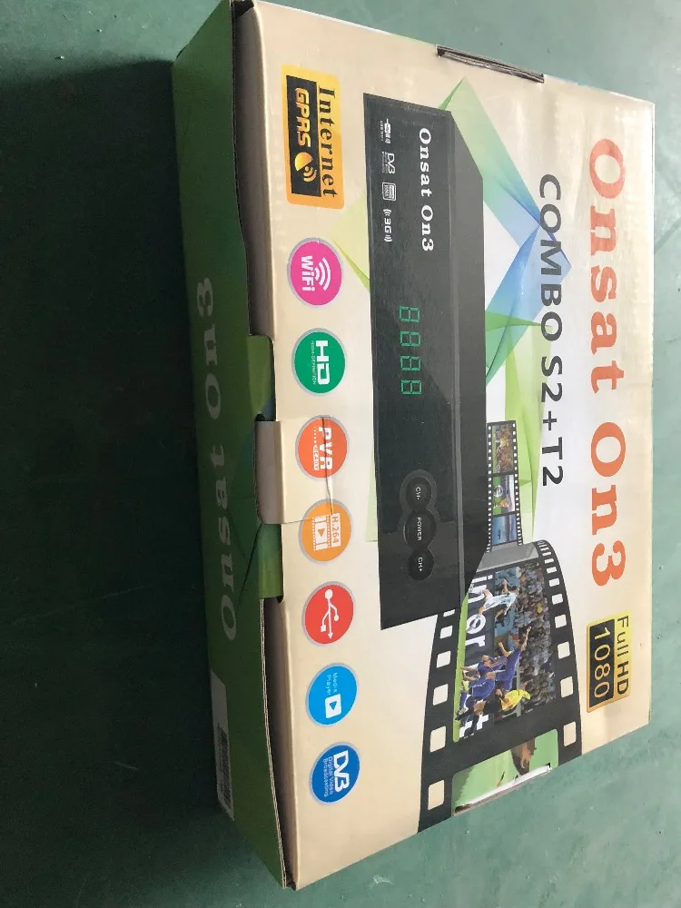 

onsat3 10pcs v7 combo dvb-s2 dvb-t2 iptv satellite receiver support 3G WIFI gprs inside h264 for africa europe