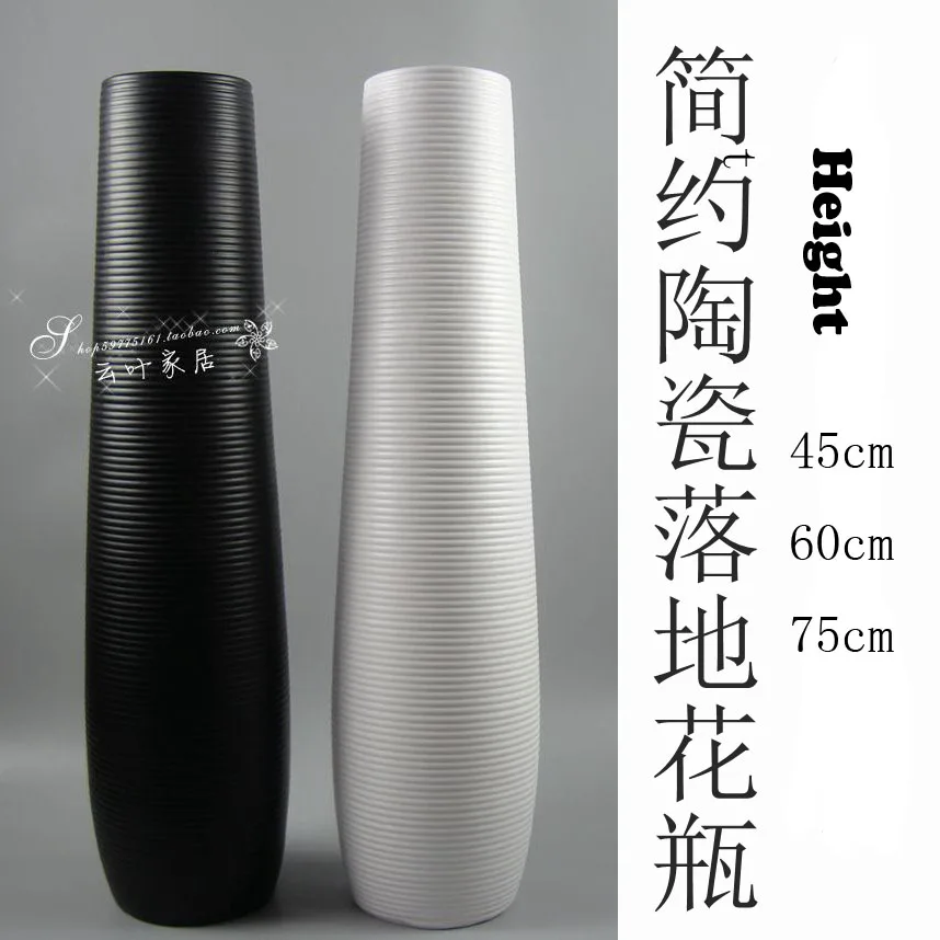 Matte ceramic vase black or white floor vases the wedding home decoration white modern brief
