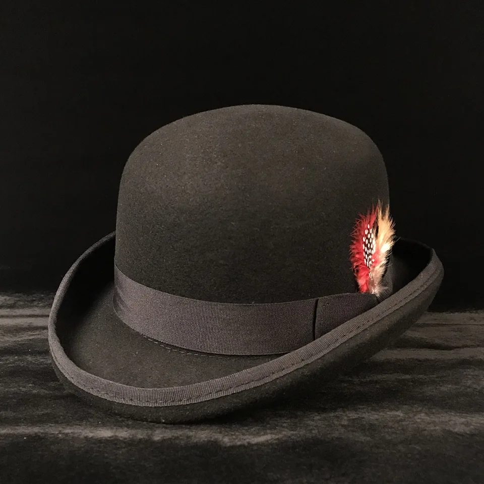 black felt bowler hat