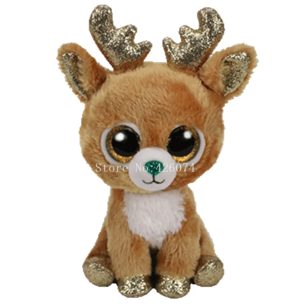 

New Big Eyes Stuffed Animals Glitzy Reindeer Kids Plush Toys For Children Gifts