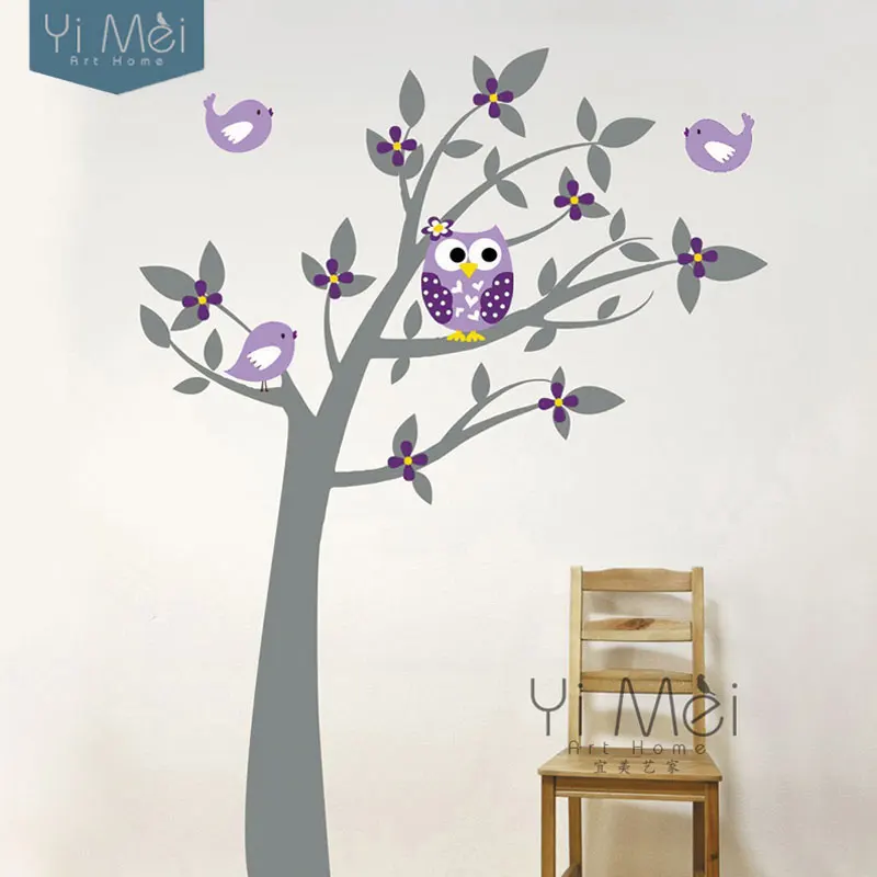 

Owl Birds Vinyl Wall Stickers Tree Branches Art Decalsfor Bedroom Baby Room Wallpaper Home Decor 150*200CM Home Decoration Xmas