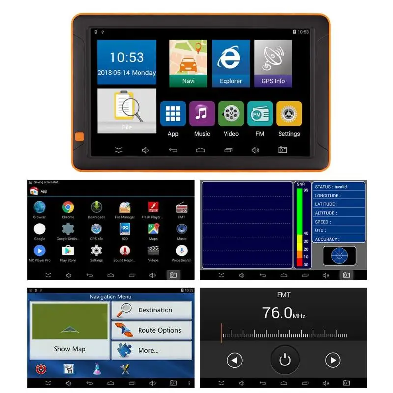 9 zoll Auto GPS Navigator Bluetooth WiFi Android FM Nachtsicht AV IN 512M + 16G Nav Lkw GPS Navigat
