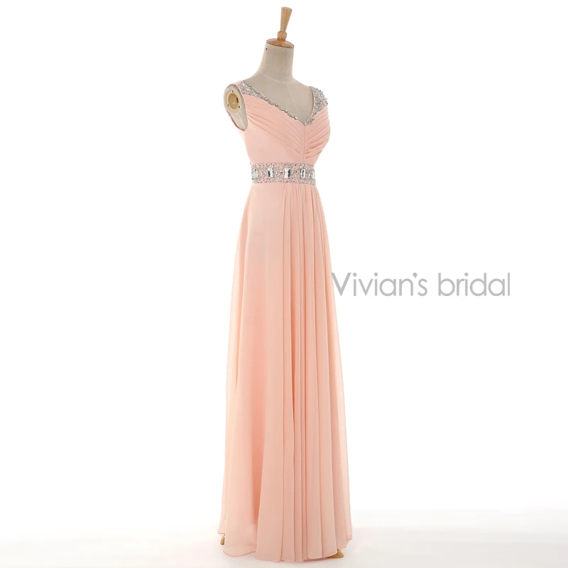 Vivian's Bridal сексуальные шифоновые длинные платья с треугольным вырезом обшитые