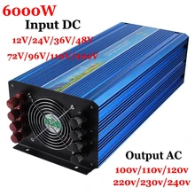 6000W Off Grid Inverter DC60/72/96/110/220to AC100/110/120V or 220/230/240V Pure Sine Wave Output Solar Wind Inverter 6000W