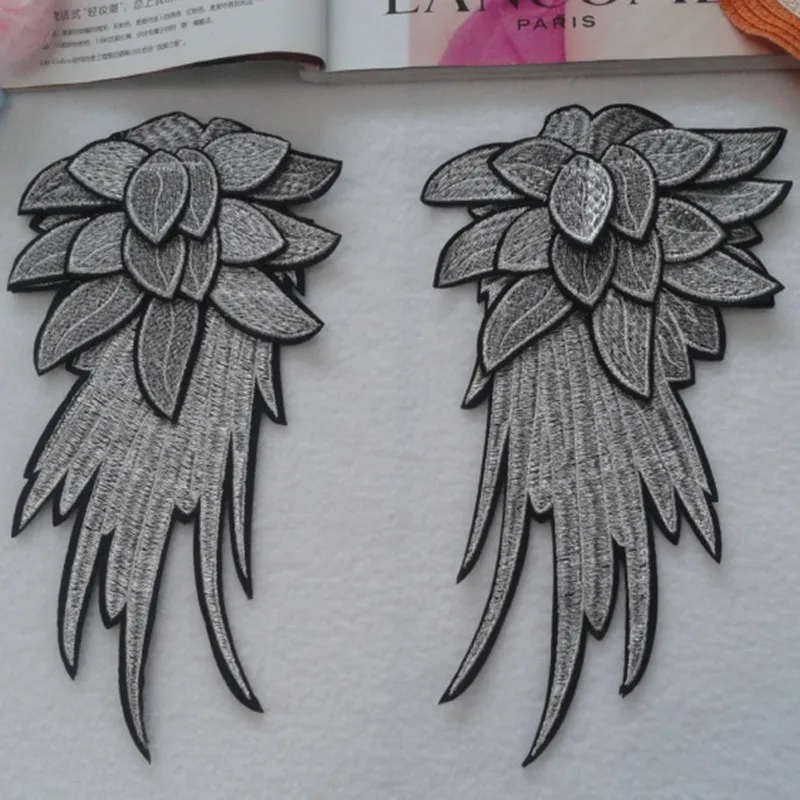 

(3 pairs/lot) water soluble embroidered patches wing flower appliques clothing pathc zakka DIY handmade sewing accessories