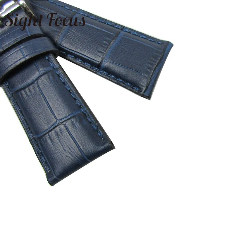 22 мм мужской синий ремешок для часов IWC телячья кожа ремешок для часов Аллигатор зерно португальский хроногра браслет ремень Pulseira Relogio