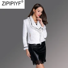 Маленький аромат с длинным рукавом шерстяное пальто для женщин уличная Женская осенне-зимняя Новинка Тонкие Короткие шерстяные пальто C2551